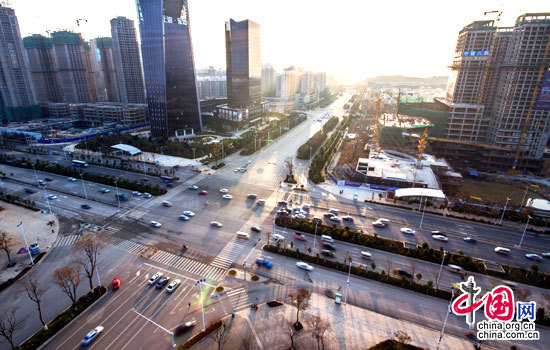 俯瞰呈贡街景。